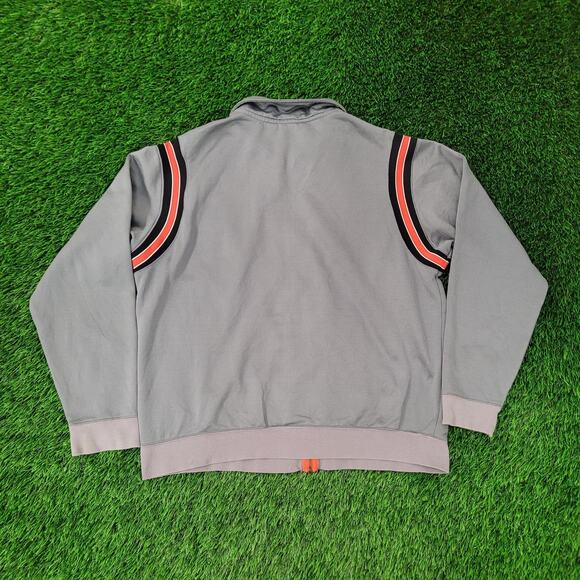 NIKE Track Fleece Jacket Large 24x24 Boxy Gray Orange - Picture 2 of 16